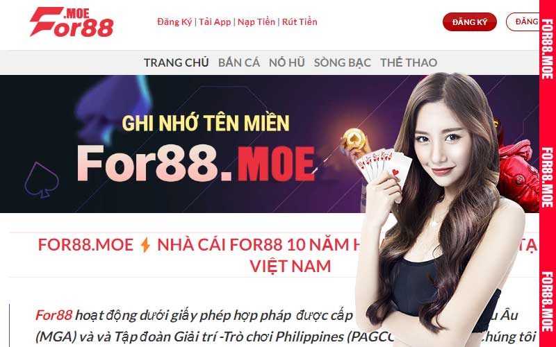 For88.moe - Nhà cái cá cược tuổi đời 10 năm uy tín tại Việt Nam